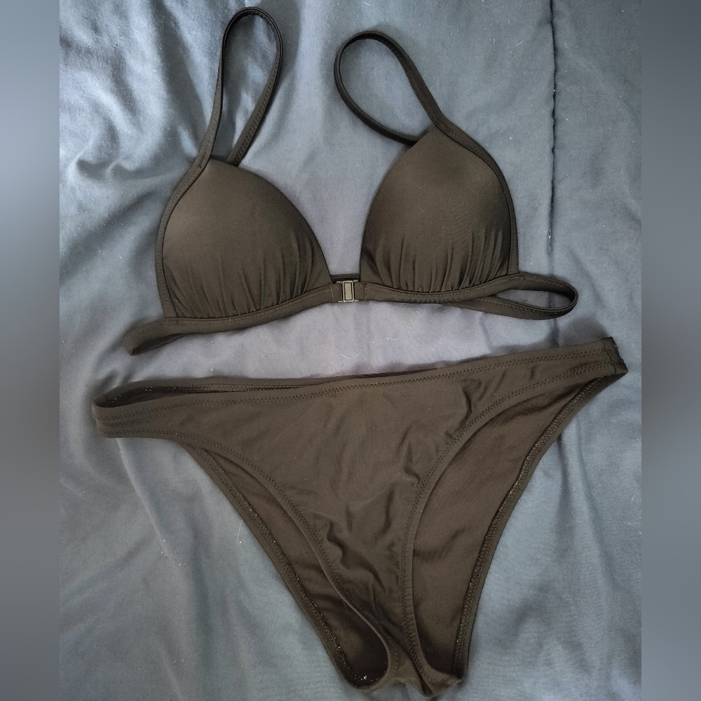 Aerie Classic Black Bikini Size M:Medium (bottom) & XS:X-Small (top) push-up